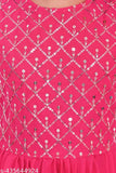 Embellished Bollywood style chiffon Kurta set with dupatta and bottomwear for kids (5-6yrs to 9-10yrs), Indian origin