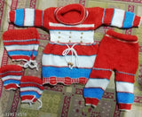 Woolen striped winter frock combo set for kids (0-6 months), Indian origin