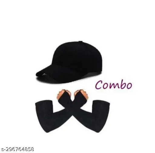 Solid cotton onesie base cap set, trendy women's sleeveless hand-sewn baseball cap, newly launched Indian fashion accessory