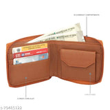 Stylish faux leather men's wallet, 2 compartments, free size (11cm x 9cm) - modern and sophisticated design for everyday use