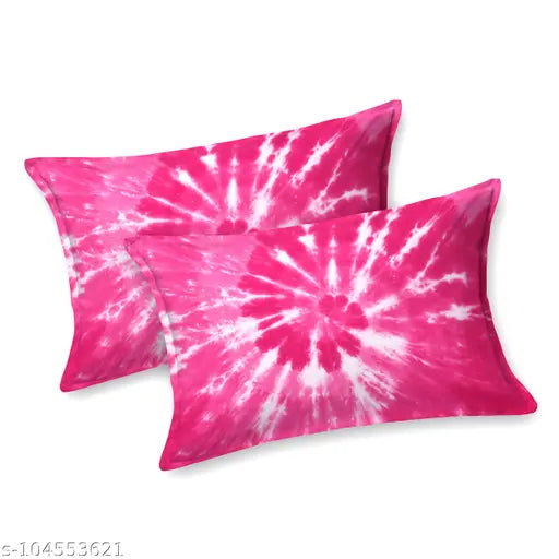 Pure cotton, king size, tie & dye handmade Jaipuri bedsheet set with 2 pillow covers, 350 TC, suitable for all seasons