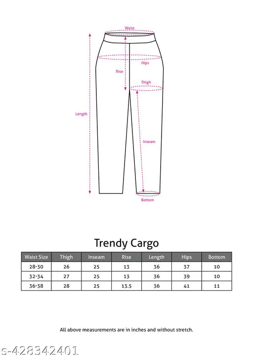 Blue cotton blend trousers for women, solid pattern, elastic waist, 2 pockets, cargo pocket, casual and sports wear, comfortable fit