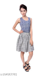 Black and white printed cotton skirt for women, stylish and comfortable, perfect for regular wear, JAGDAMBA PRINTER brand