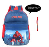 Multi-colored canvas school backpack with 6-in-1 pen, suitable for kids ages 6 to 12, perfect for school or play, India-made durable and lightweight design