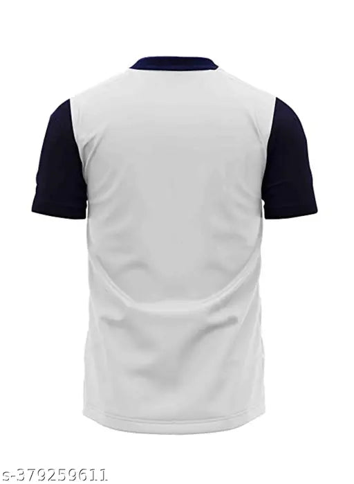 Black poly blend sports jersey with short sleeves and matching black shorts, printed net pattern. Quality sports kit for outdoor and indoor activities like football, hockey, tennis, badminton, volleyball, running, gym wear etc. Made in India (2 pieces, sizes S-XXL)