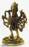 Gold-plated brass Kali Maa figurine, decorative showpiece for Navratri celebration - 14cm tall