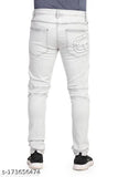 Light grey denim skinny jeans, solid pattern, men's jean wear