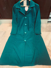 Wool winter coat style kurta with collars, front buttons, side pockets & slits - L (40in bust), XL (42in bust), XXL (44in bust) - Indian craftsmanship