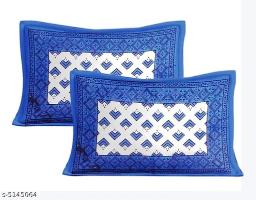 Blissful Comfort cotton queen double bedsheet, 160 thread count, pack of 1, white with two pillow covers