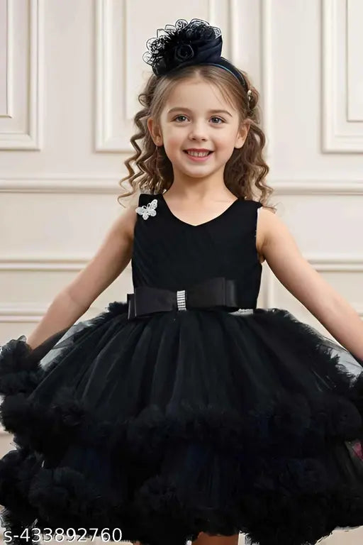 Trendy, embellished net frock for infants to kids, Indian origin, sizes 0-3 months - 7-8 years