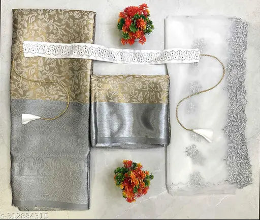 Traditional Zari Work Art Silk Half Saree with Net Dupatta, embroidered in ethnic motifs on semi-stitched lehenga (40in waist, 42in length), unstitched choli, and net dupatta (2.25m)