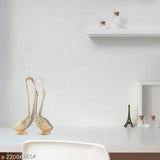 Gold aluminum swan figurines, decorative Vastu items for room, Indian-made, 7 inches high pair showpiece