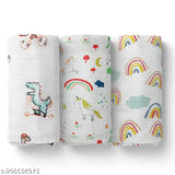 Organic cotton Moms Home Baby Muslin Swaddle, 100x100cm - Breathable, large size swaddler with animal net prints, made in India