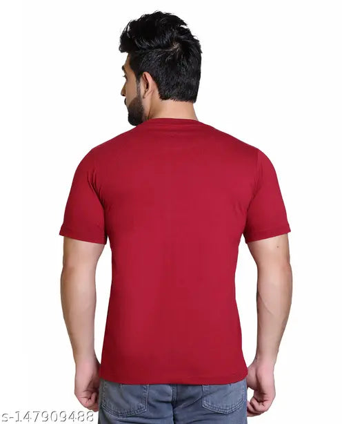 Polycotton men's crew neck half sleeve lounge t-shirt, printed design, India origin