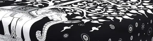 Sanganeri print cotton double bedsheet with 2 pillow covers, fine botanical pattern, ideal for summer use by Navkar creation, made in India