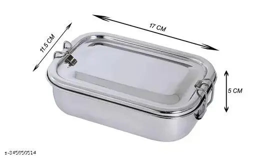 Stainless steel lunch box for kids school tiffin, rectangular shaped, high-quality and microoven safe