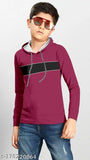 Maroon cotton hoodie, comfortable and trendy kid's casual wear for winter, size 2-3 years or equivalent
