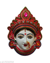 Red plastic figurine of Mahalakshmi Mukhota, Goddess of wealth and prosperity