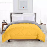 Yellow polyester double comforter, ultra-soft and cozy, made in India