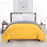 Yellow polyester double comforter, ultra-soft and cozy, made in India