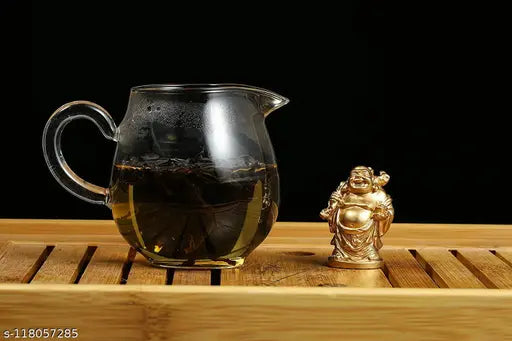Gold poly resin Feng Shui Laughing Buddha figurine set, bringing wealth and happiness from India