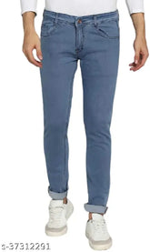 Polycotton slim fit jeans for men, fashionable and attractive washed denim, size 28/30/32/34 (waist 28/30/32/34, hip 35/37/39/41, length 41 in), made in India