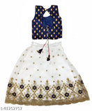 Silk and net flower embroidered lehenga choli for girls aged 3-8 years, semi-stitched, India origin