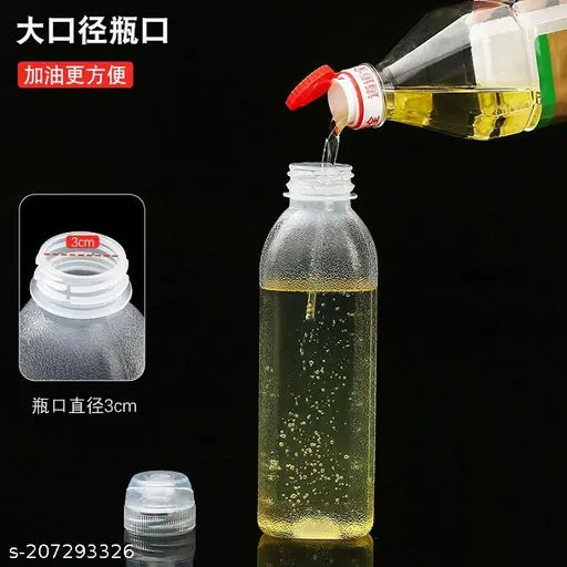 Transparent plastic oil container, 300ml capacity for easy oil storage and organization, ideal for kitchen use