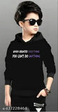 Boys cotton blend hoodie sweatshirt with long sleeves, printed design, popular kids clothing item for cooler weather. Size: 5-6 Years (Chest 31in, Length 19in), India origin