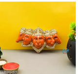 Panchmukhi Hanuman Ji Balaji MDF wall hanging for home decor and office decor, vibrant Hindu deity yantra from India