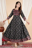 Rayon printed Anarkali kurti, latest fashion from Vandana in vibrant combo - M, L, XL, available