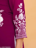 Ethnic Georgette Chikankari Kurtis for Women, three-quarter sleeves, S - XXL, Indian origin