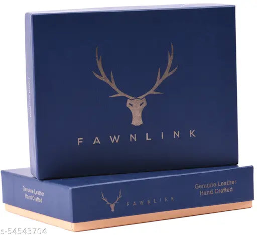 Brown genuine leather mens wallet, solid pattern, 2 compartments, 7 card slots, 1 window, 2 secrets, free size (10cm x 12cm) - handcrafted Indian product