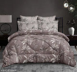 Brown Cotton Blend printed double comforter for heavy winter, ultra-soft and machine washable