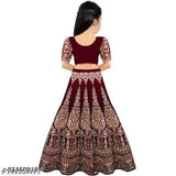 Velvet satin kid's choli gown, embroidered design for mom and daughter, Indian fashion accessory