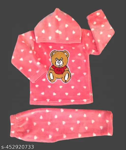 Cotton printed winter hoodi for boys and girls aged 1-4 years, warm clothing on snowy day