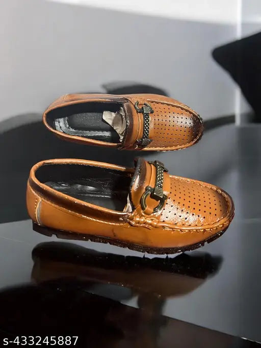Synthetic, lightweight loafers for boys - comfortable and buckle-fastened, ideal for playtime in India
