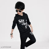 Boys stylish cotton hoodie and lower set pack of 2, printed net pattern for superhero theme, trendy clothing for all seasons