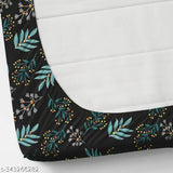 Brand Point cotton blend elastic double bedsheet with 2 pillow covers, 90x90 inch (fitted) and 78x72 inch (fitted pocket). Multi-colored, machine washable botanical print. Ideal for summer, fits mattresses 4-6 inches deep. Made in India