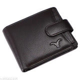 Black leather men's wallet with pen combo, RFID protected, 2 compartments, 5 card slots, and gift box. High-quality full-grain leather, compact size, perfect for everyday use