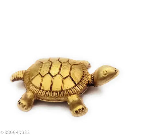 Tortoise brass Feng Shui showpiece, 2 pieces, Indian-made, 7cm x 1.5cm x 7cm, 60gm pack