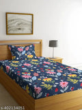 Breathable, wrinkle-free, ultrasoft single cotton flat bedsheet with floral print (60x90 inches, 5x7.5 feet), includes one pillow cover. Perfect for summer use
