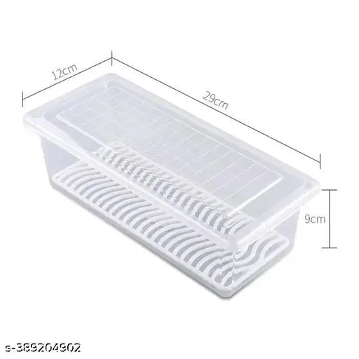 Plastic fridge organizer kit, 12PCS for vegetables, fruits, fish, meat, and dry goods. Airtight lid, 1500 ML, ideal for kitchen and freezer storage