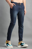 Dark blue denim men's slim fit jogger jeans, size 28/30/32/34/36, made in India