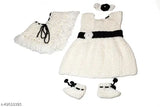 Soft premium woolen sleeveless jacket set for baby girls, ideal for parties and celebrations. Indian ethnic wear