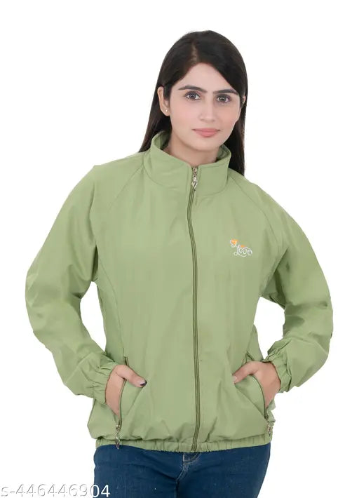 Polyester humble hustler women's trendy jacket, solid color and long sleeves, size S-XXL