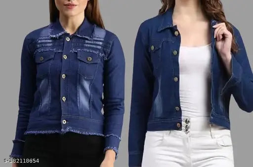 Multicolor denim winter jackets (pack of 2) for stylish daily wear in casual settings