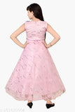 Stylish net party dress for girls, sleeveless, solid pattern, India origin