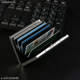 Stainless steel RFID anti-theft wallet, sleek and portable with 5 compartments for men and women