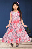 Sweet Pink Cotton Blend Digital Print Gown (Trendy Flawsome), stylish kids' dress perfect for parties, weddings, and Indian festivals like Diwali, Navratri, Dussehra, Pongol, Onam, Lohri, Eid, Christmas, and more. Imported quality fabric, comfortable and suitable for all seasons. Made in India